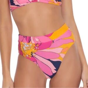 Trina Turk Breeze Reversible High Waist Bikini Bottom NWT Size 6
